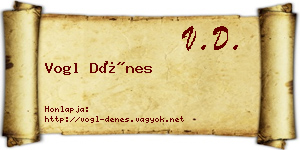 Vogl Dénes névjegykártya